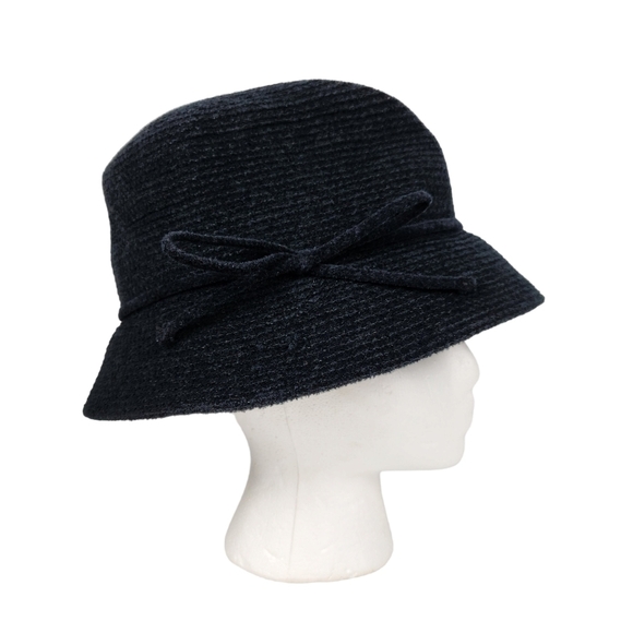 August Hats Black Textured Fabric Bucket Hat Women's OS - Picture 3 of 10
